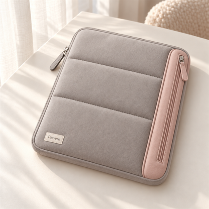 Pazvero Dove Padded Zip Tablet Sleeve fit and detail view