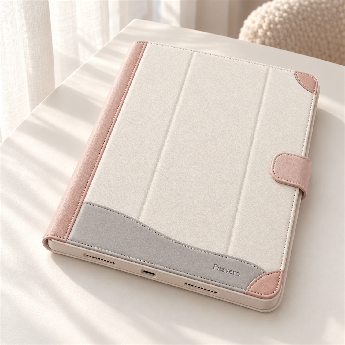 Pazvero Pearl Blush Corner Folio main case view